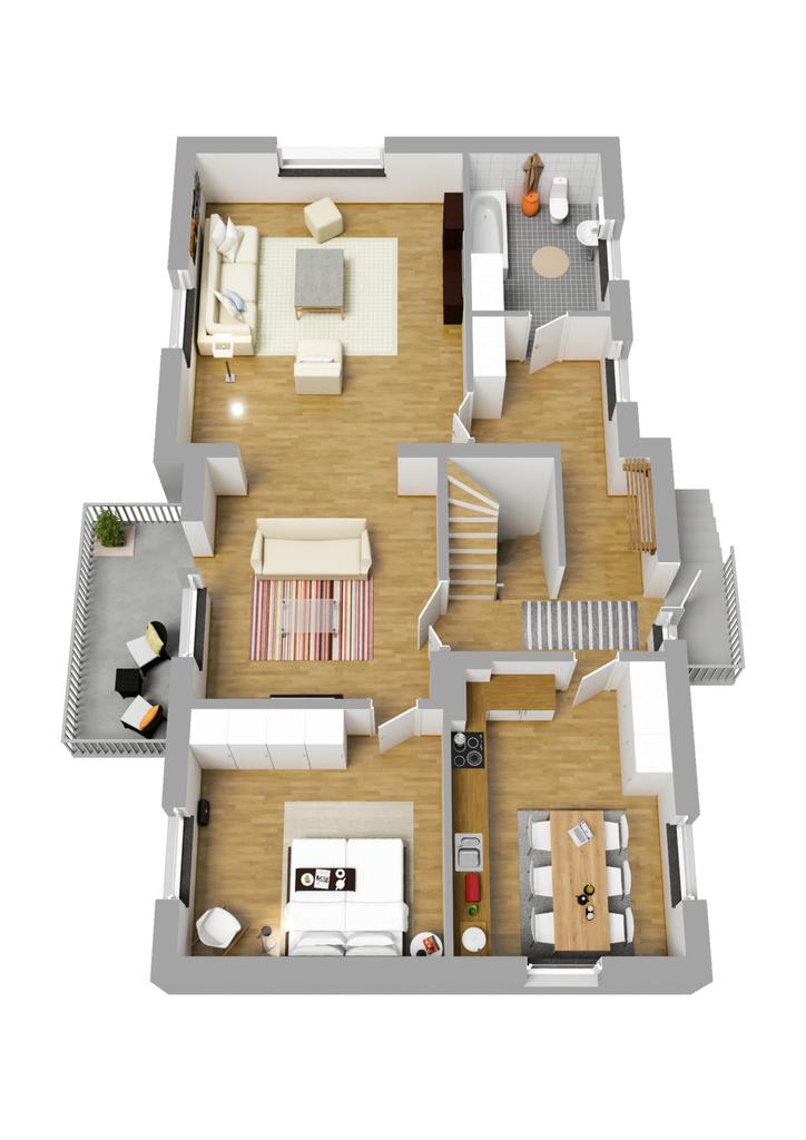 Planritning Entréplan 3D
