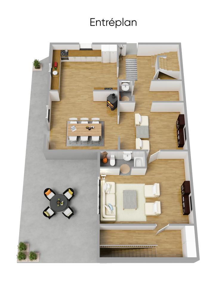 Planlösning entréplan 3D