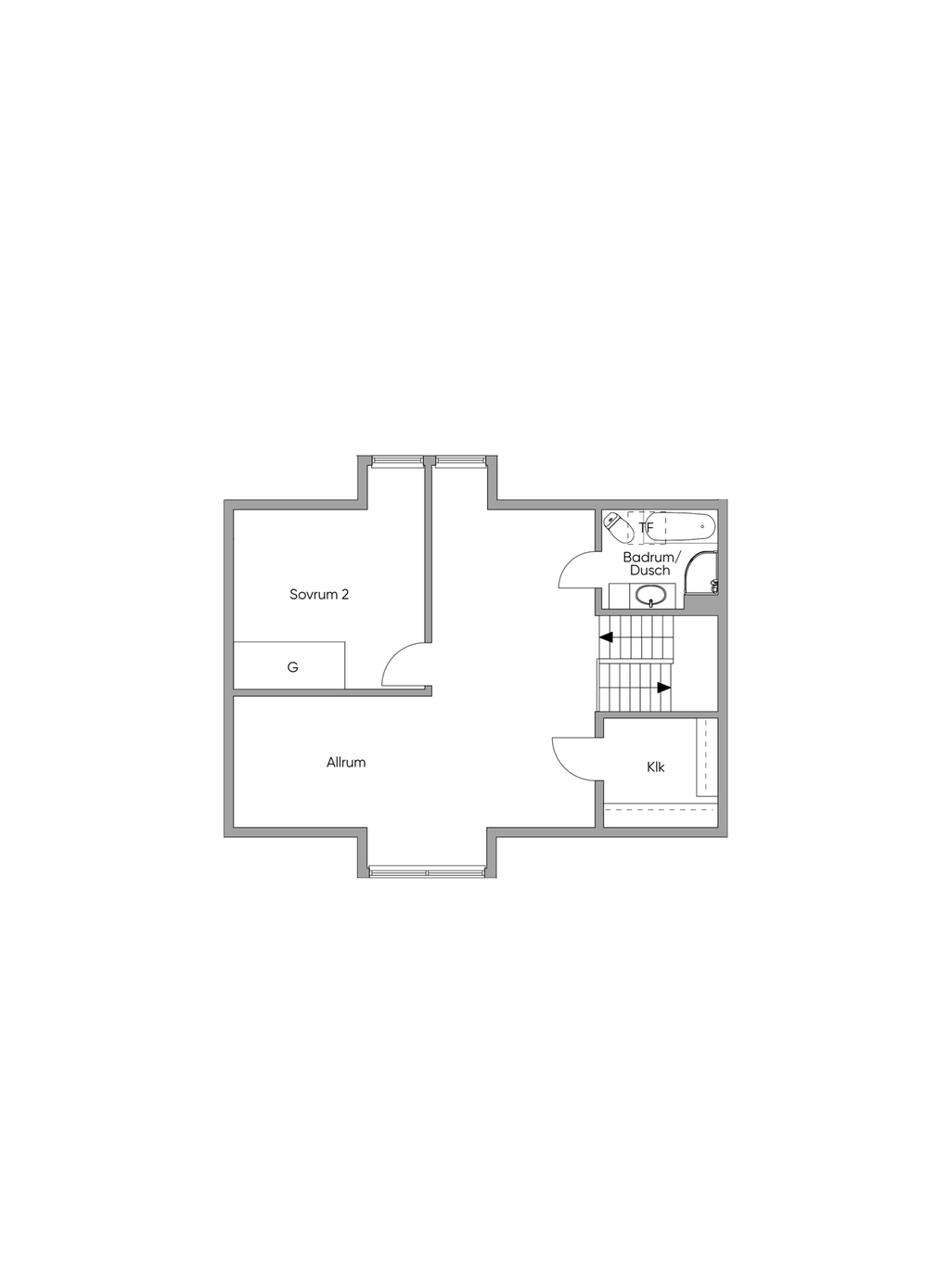 Planritning Övre plan