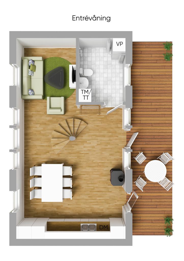 Planlösning Entréplan 3D