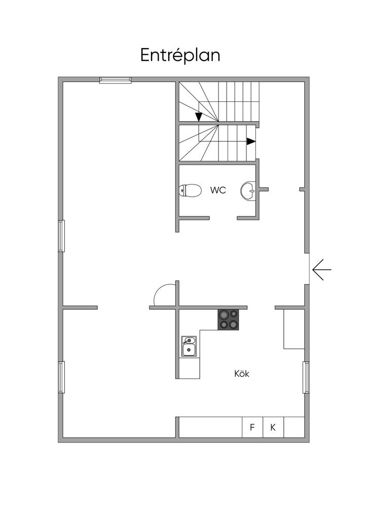 Planlösning hus B entréplan
