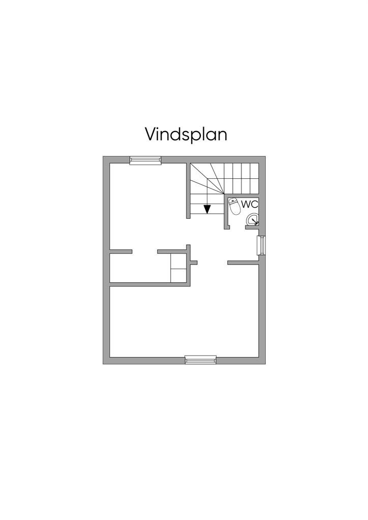 Planlösning hus A vindsplan