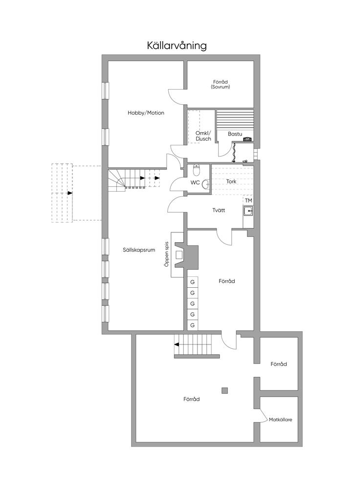 Planritning källarvåning 2D