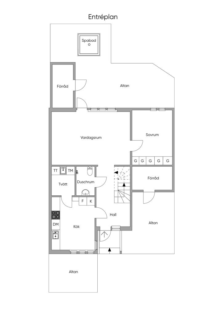 Planritning Entréplan 2D
