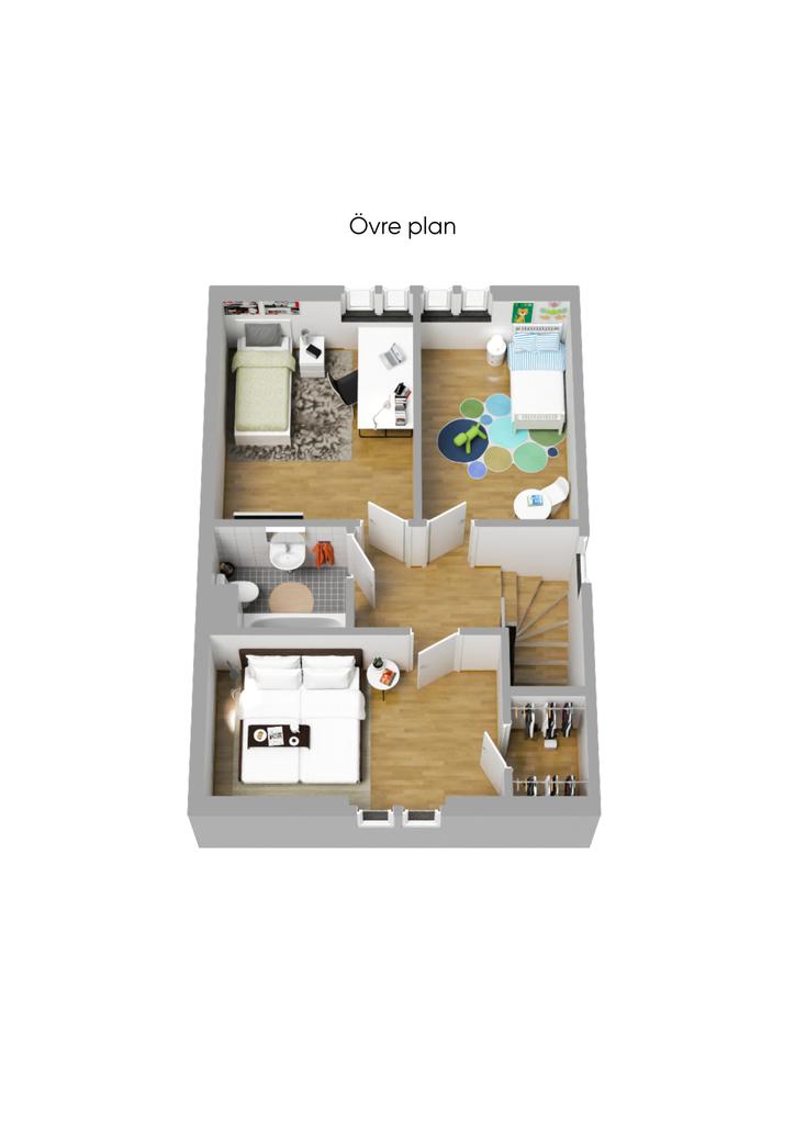 Planritning Övre plan 3D