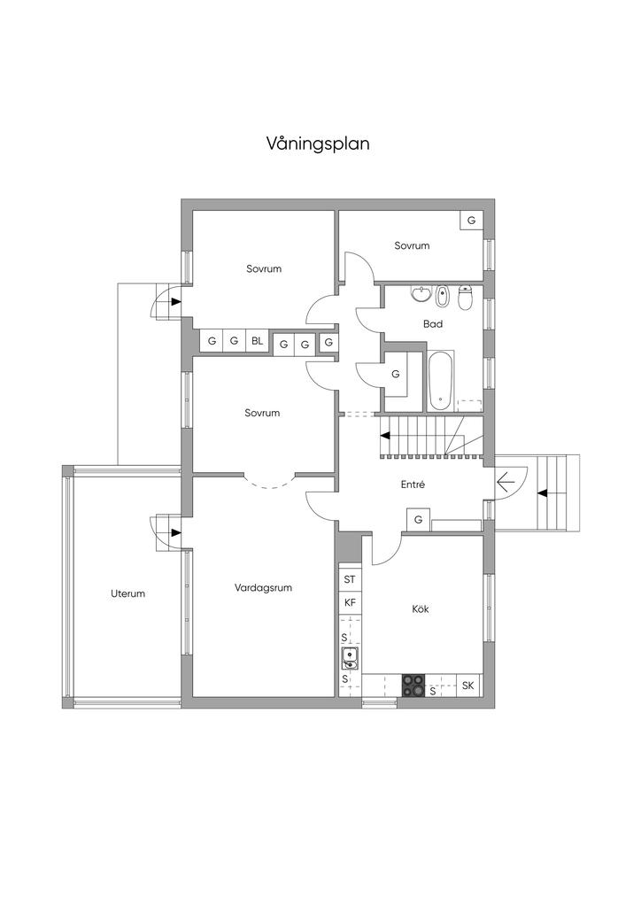 Planritning. Bottenplan