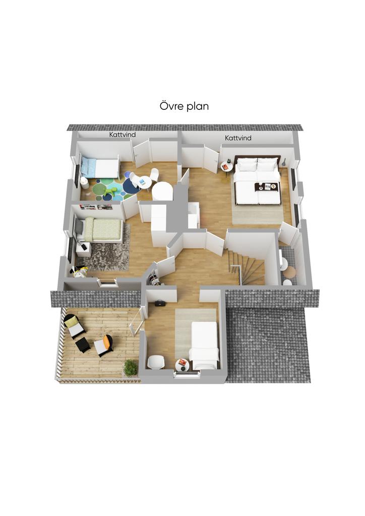 Planritning Övre plan 3D