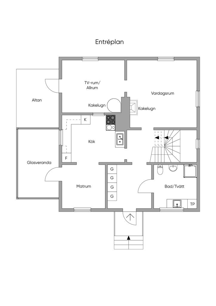 Planritning Entréplan 2D