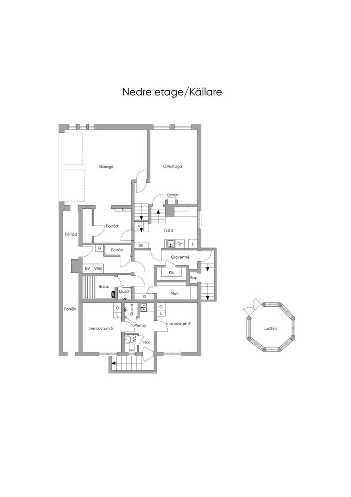 Nedre etage och källare