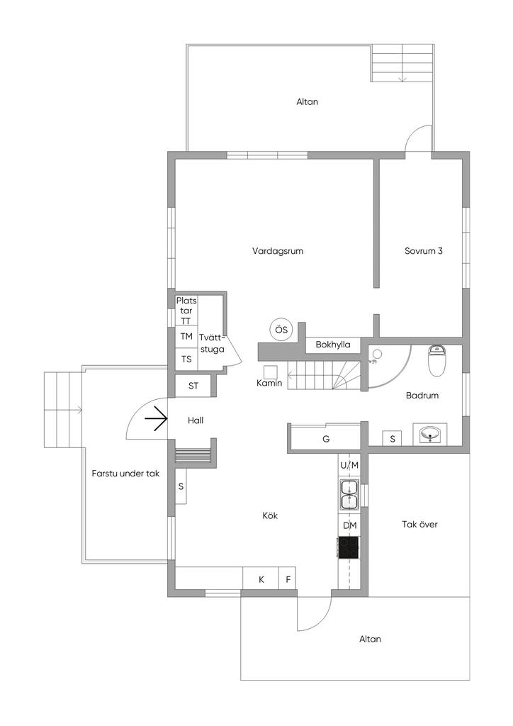 Entréplan alternativ planlösning