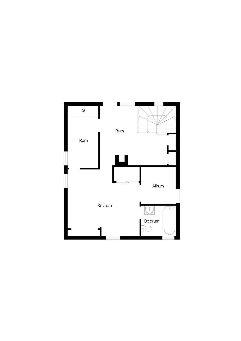 Bostadshuset nr 9 -Övre plan