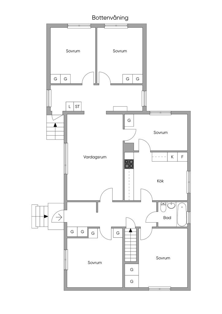 Planritning bottenplan