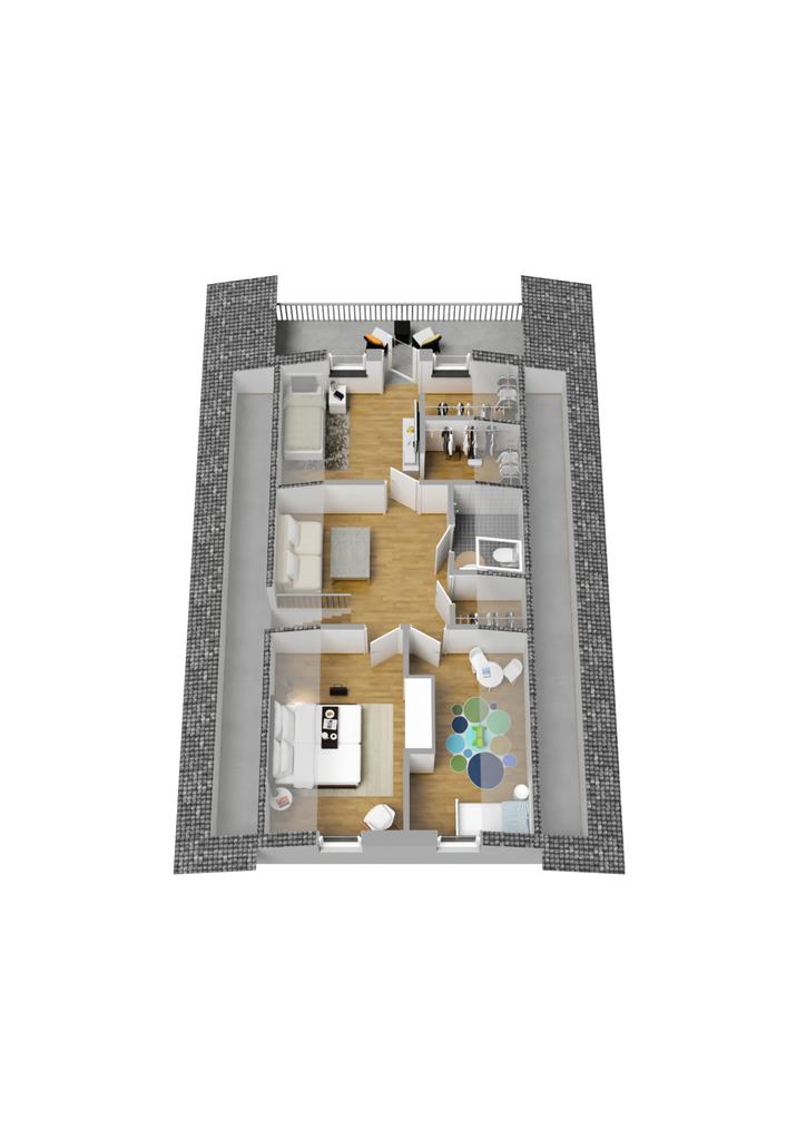Planritning övre plan 3D