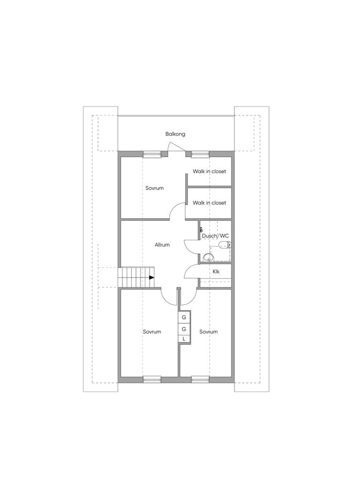 Planritning övre plan 2D