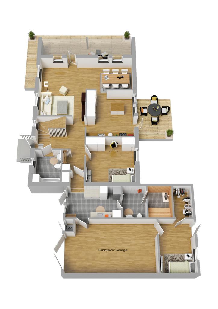 Planlösning entréplan 3D