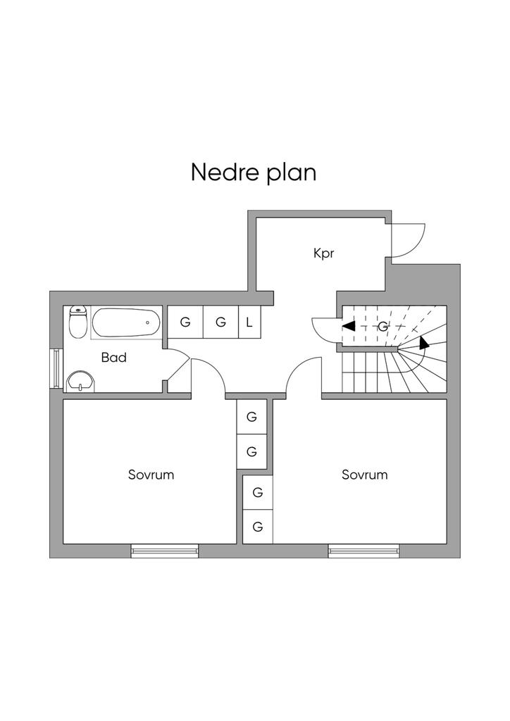 Planlösning suterrängplan