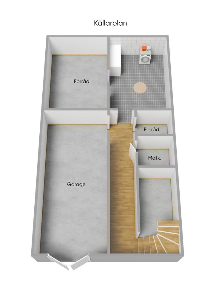 Planlösning källarplan 3D