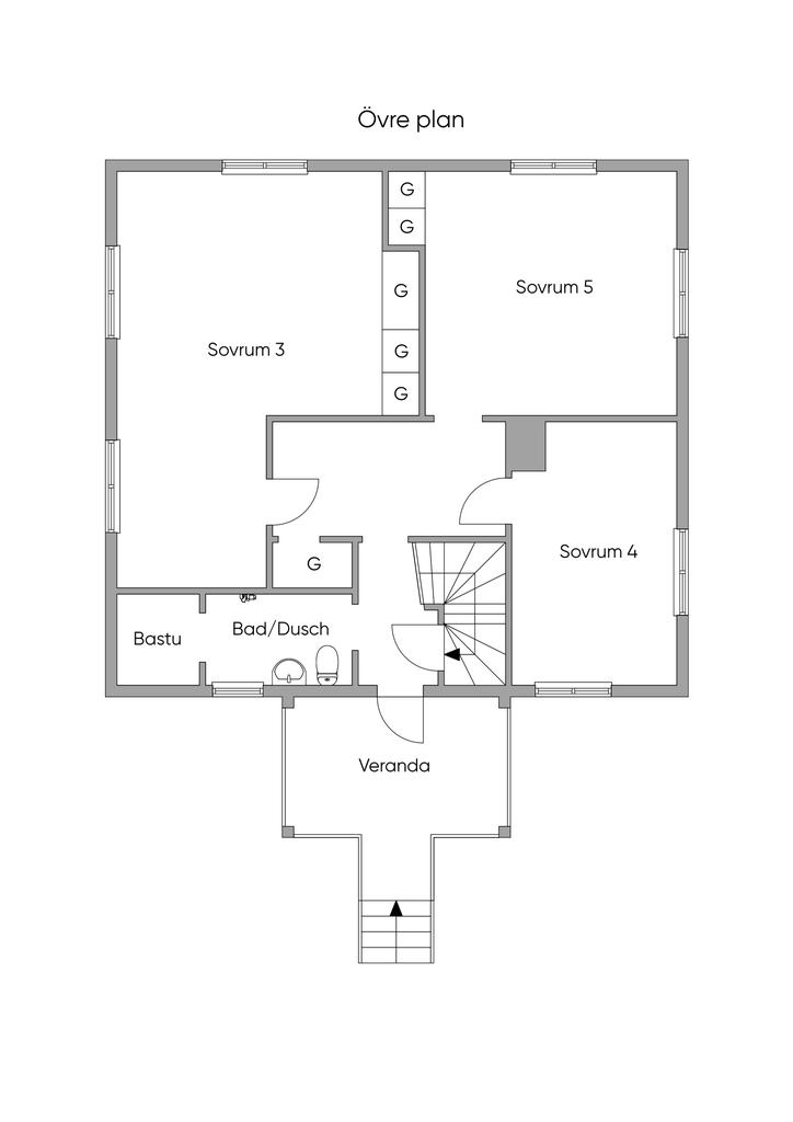 Planlösning övre plan