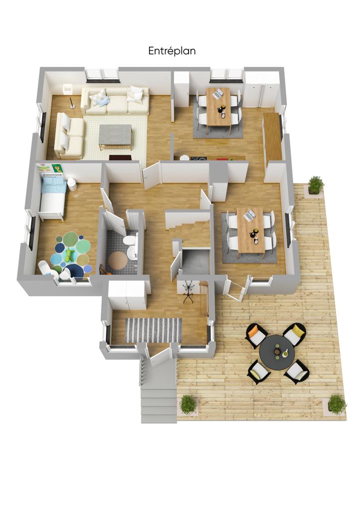 Planlösning entréplan 3D