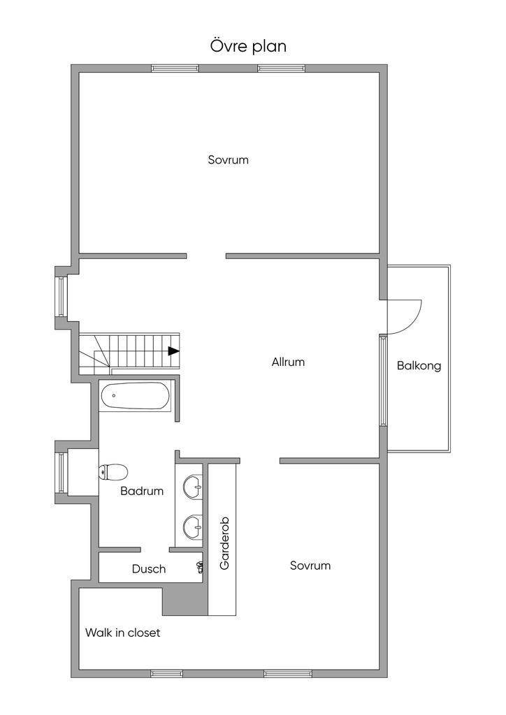 Planlösning Övre plan