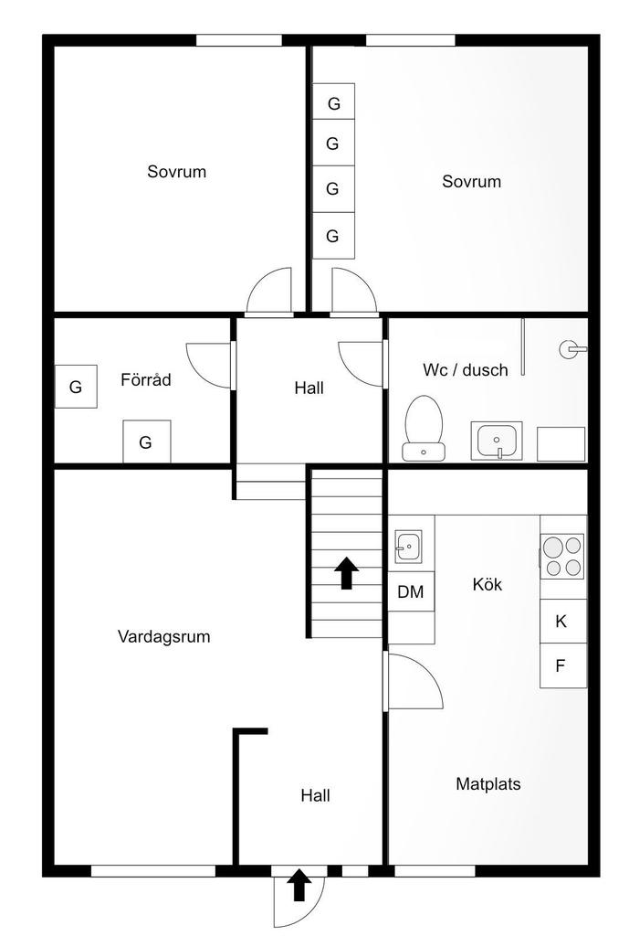 Entréplan och etage