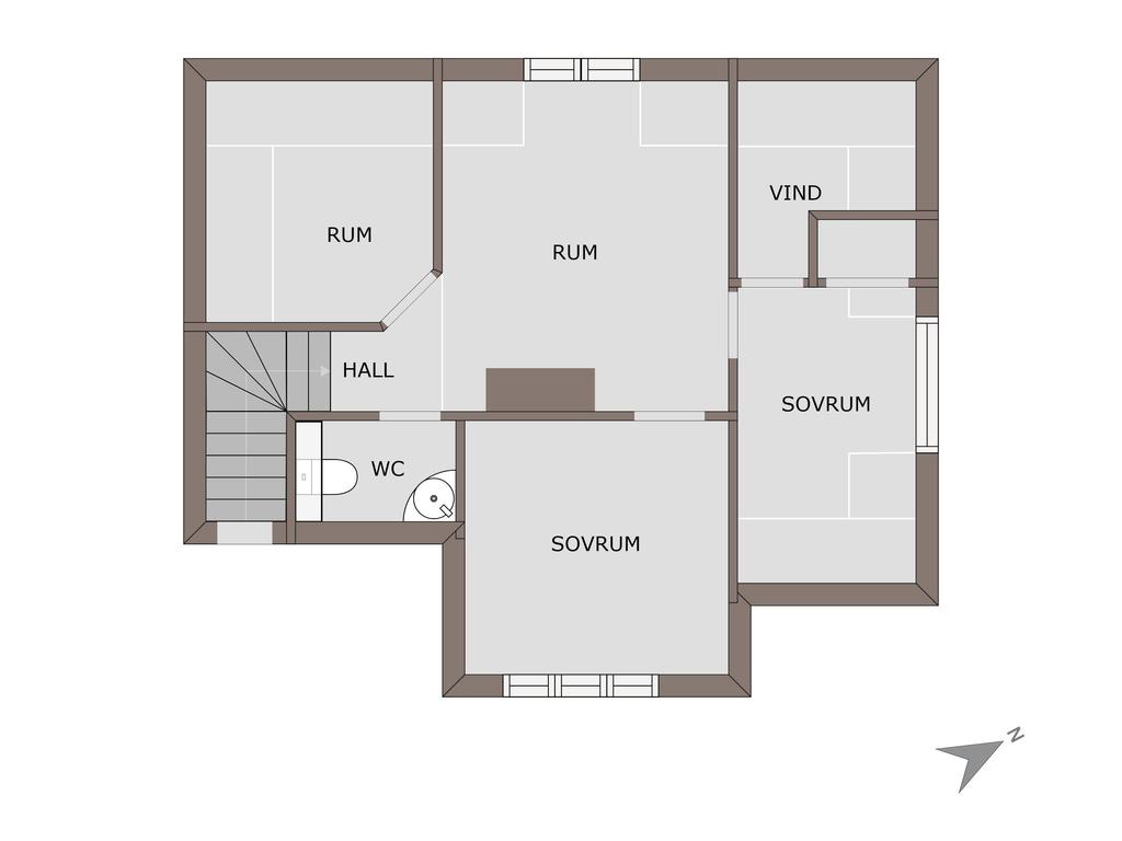 Planritning övre plan
