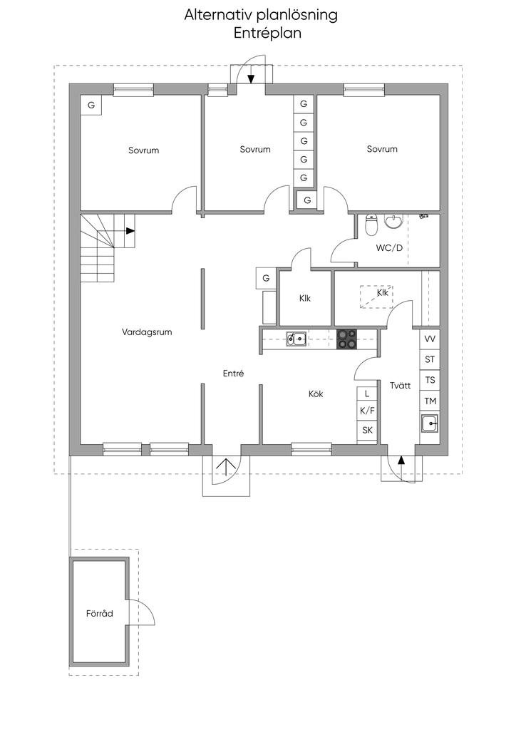 Alternativ planritning Entréplan