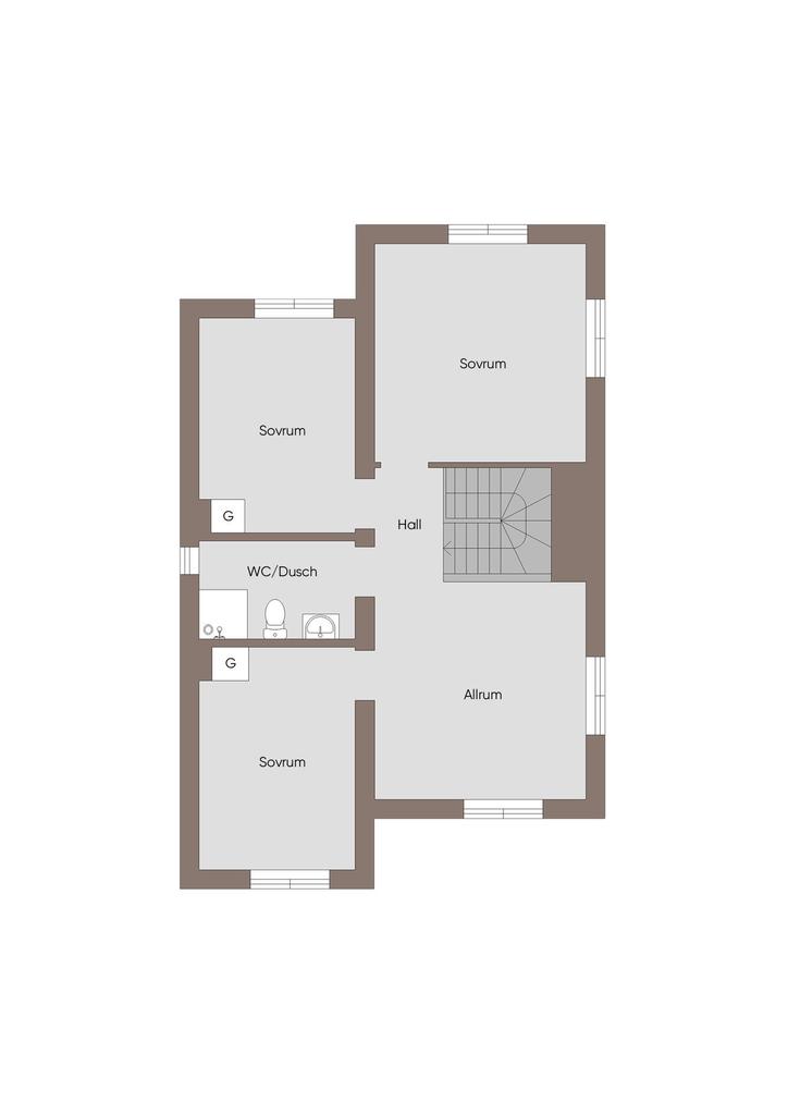 Planritning övre plan