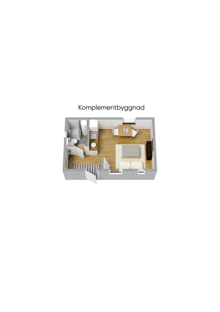 Planritning komplementbyggnad 3D
