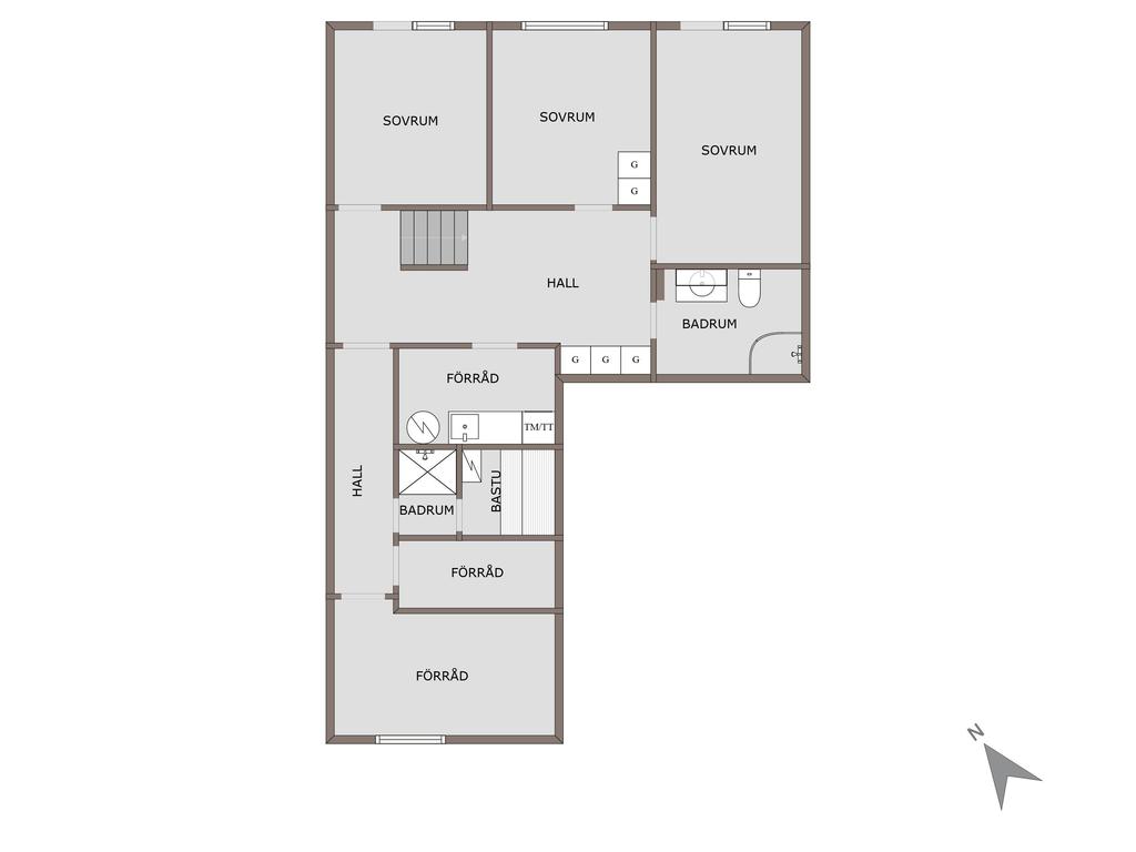 Planlösning nedre plan 