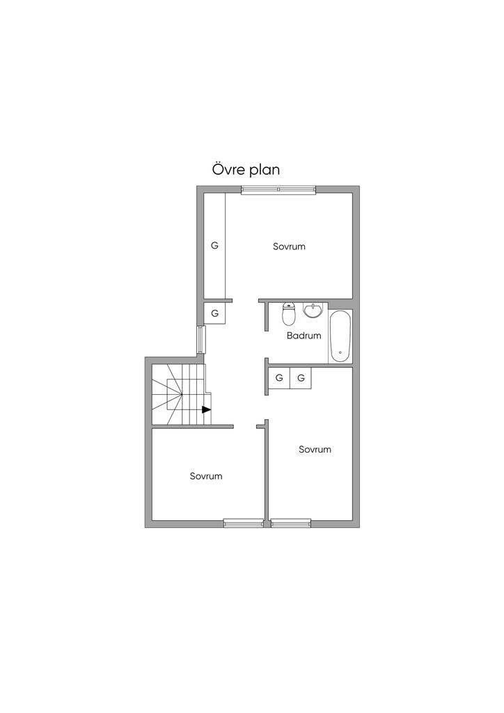 Planlösning övre plan