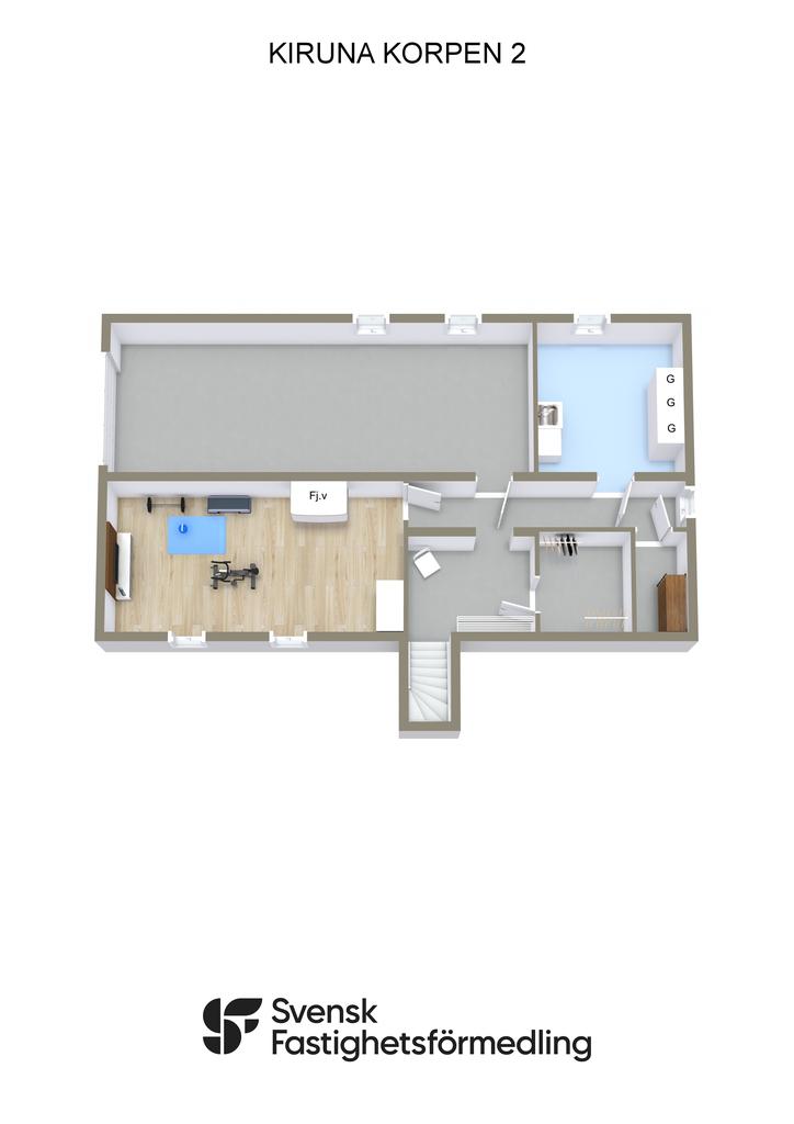 Möblerad källarplan