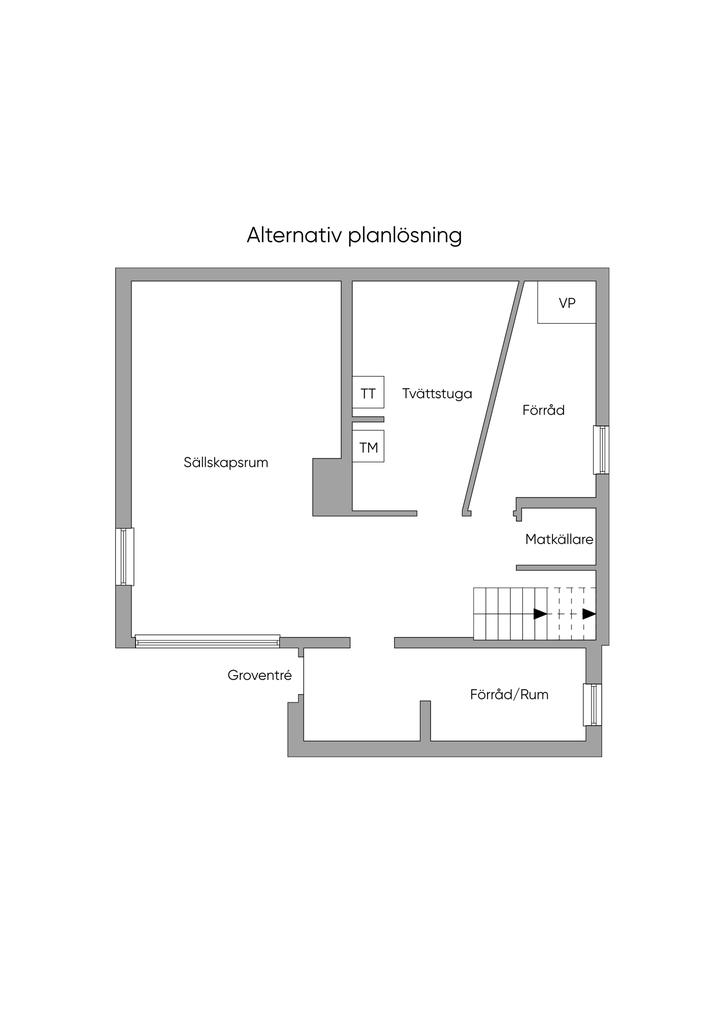 Alternativ planskiss källarplan