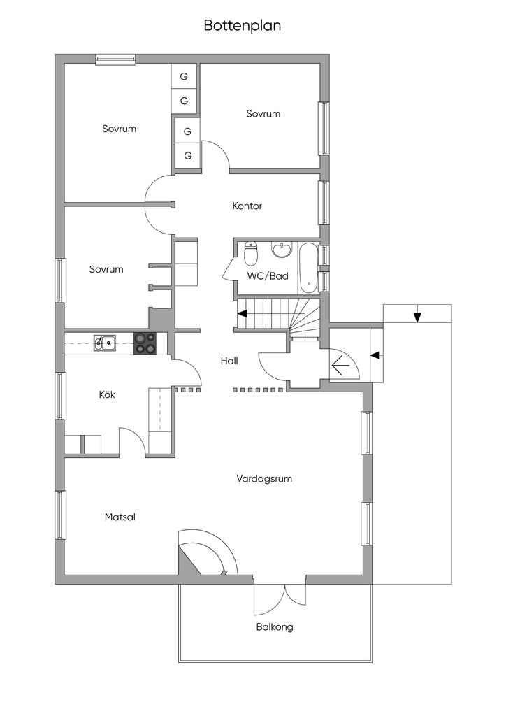 Planlösning bottenplan