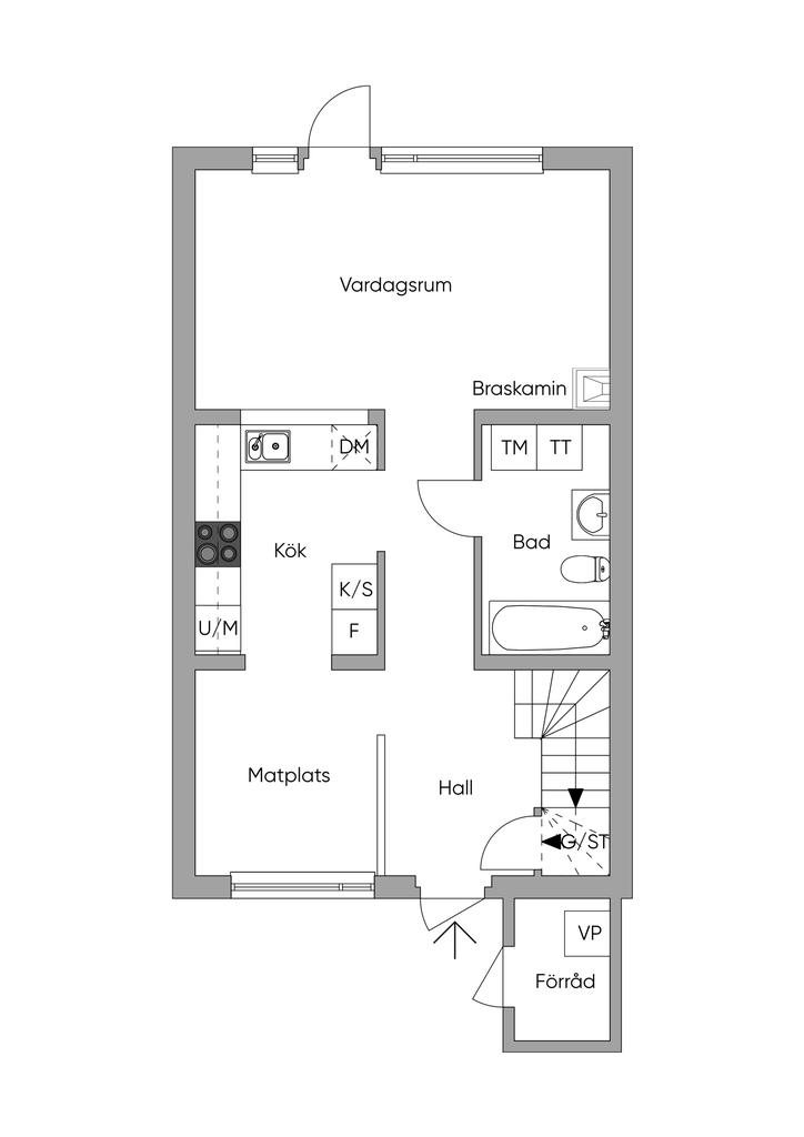 Planritning Entréplan 2D