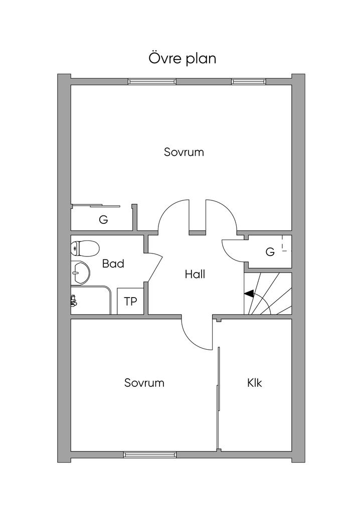 Planlösning övre plan.