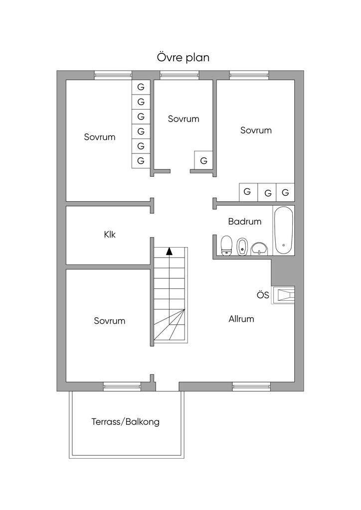 Planlösning övre plan