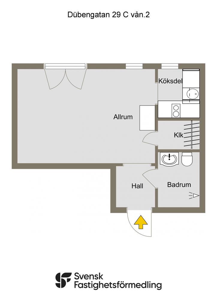 Dübengatan 29 C vån.2 - 2D -Ritning