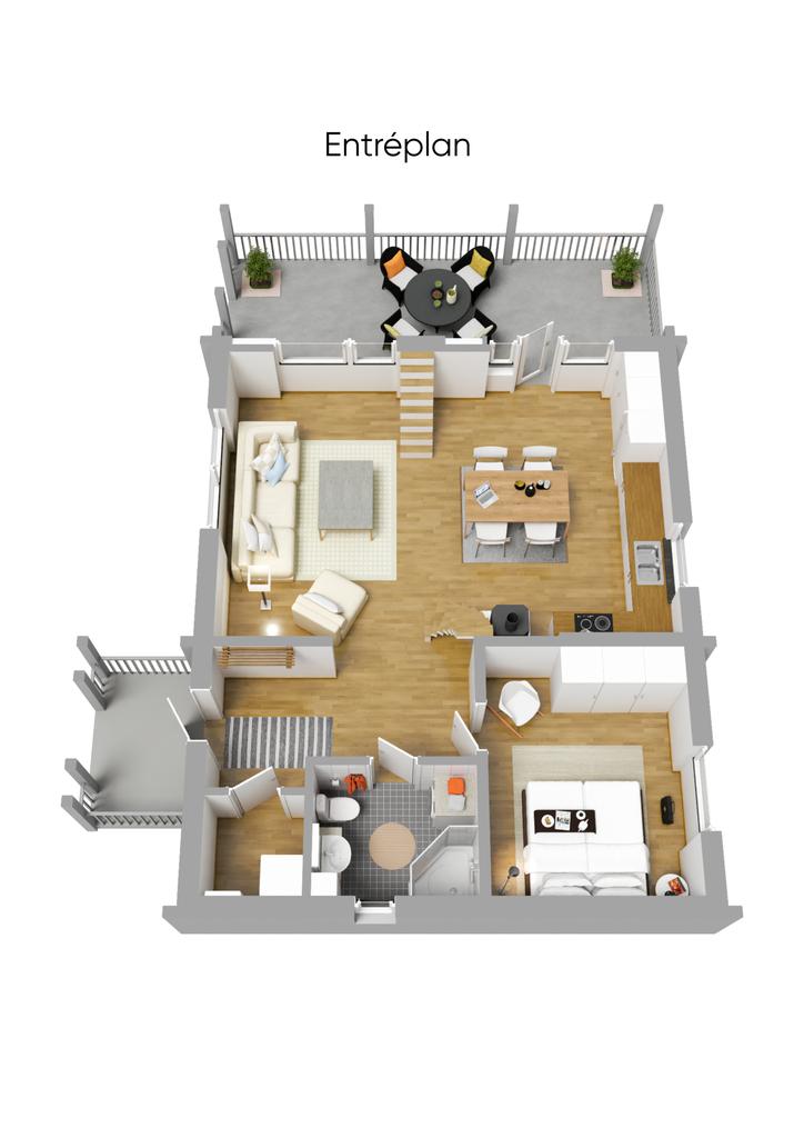 Planlösning entréplan 3D