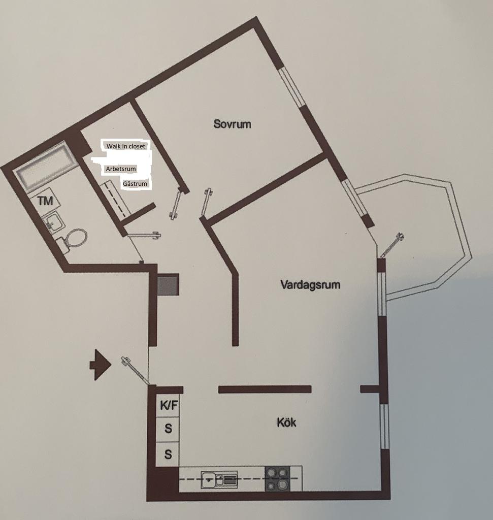 Planlösning, kontakta mäklaren för alternativ planlösning