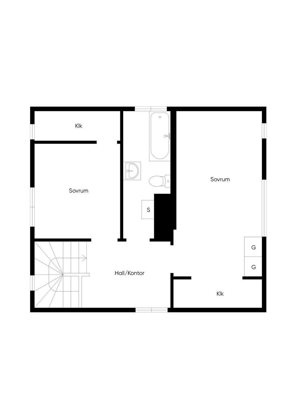 Planritning övre plan
