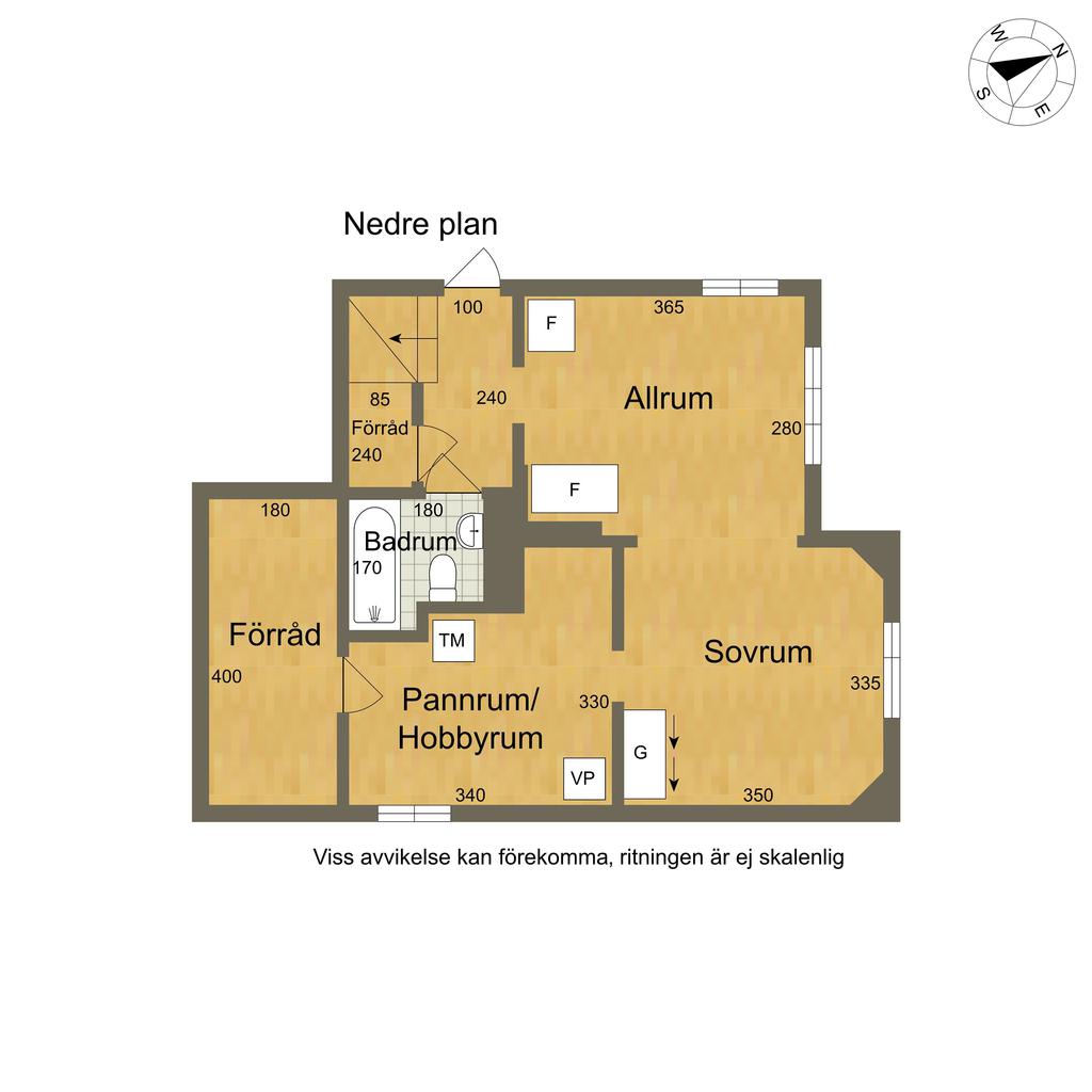 Planlösning Nedre plan
