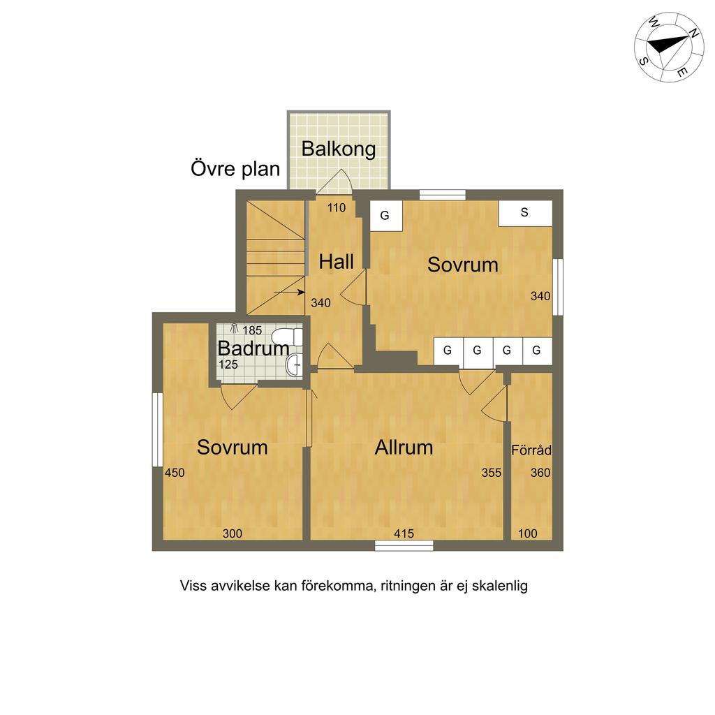 Planlösning Övre plan