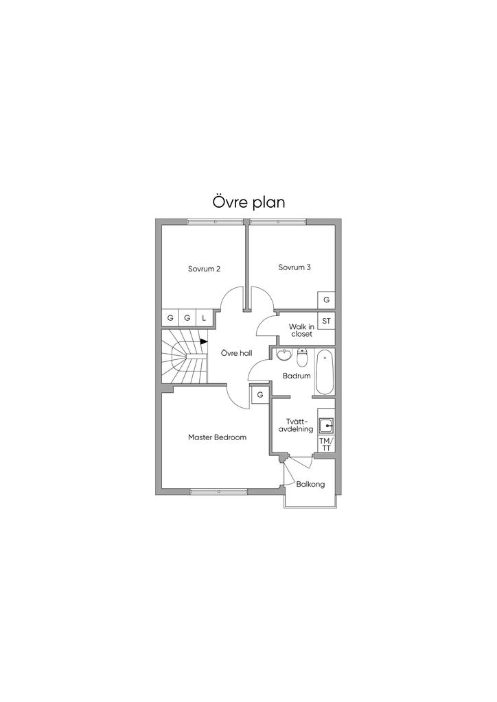 Planlösning övre plan