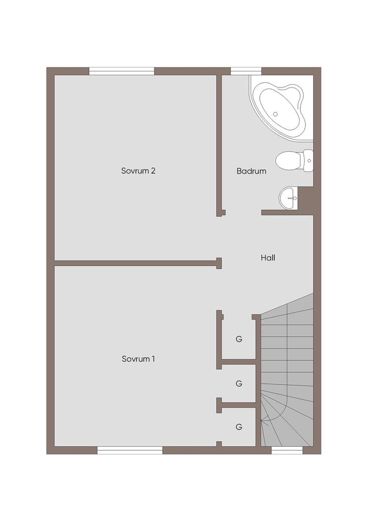Planlösning övre plan