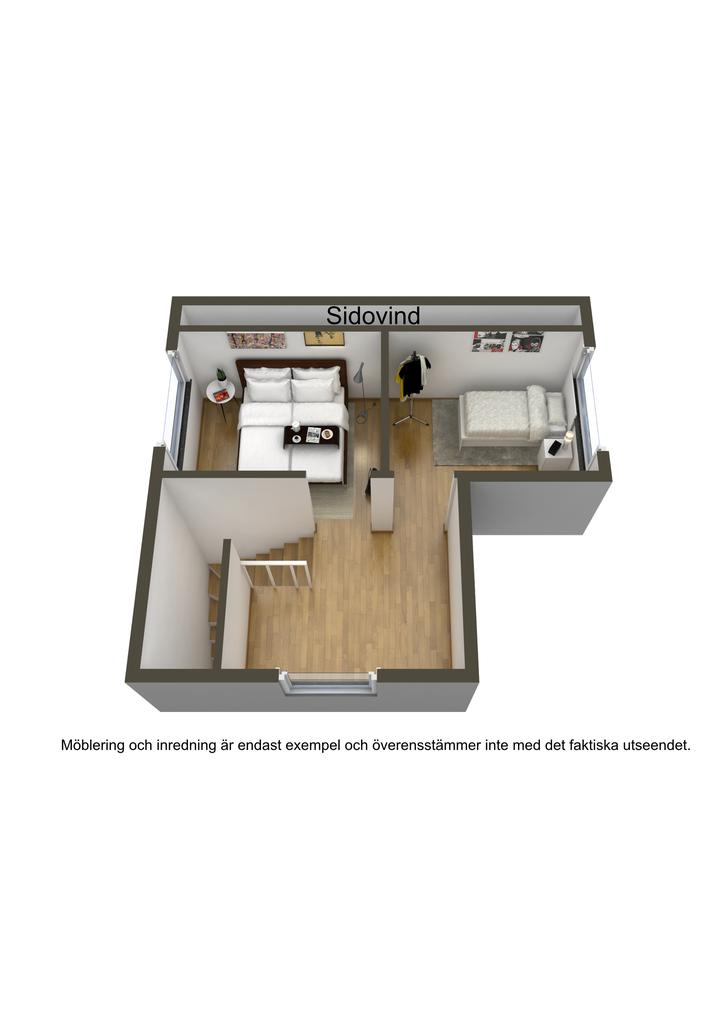 Planlösning övre plan 3D