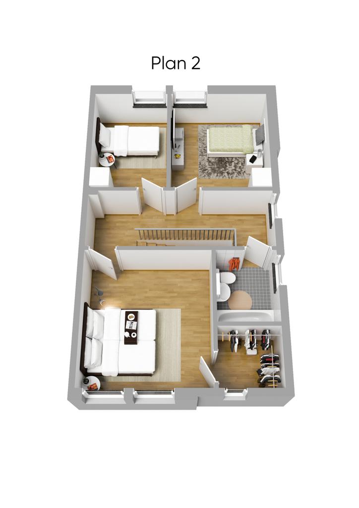 Planlösning andra plan 3D