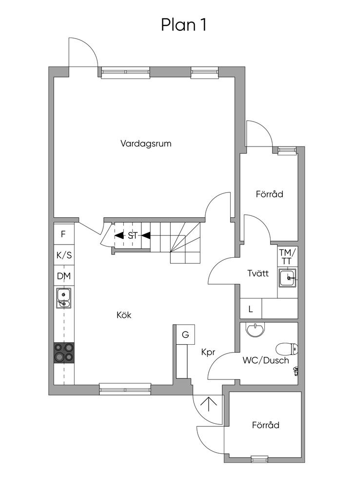 Planlösning entréplan 2D