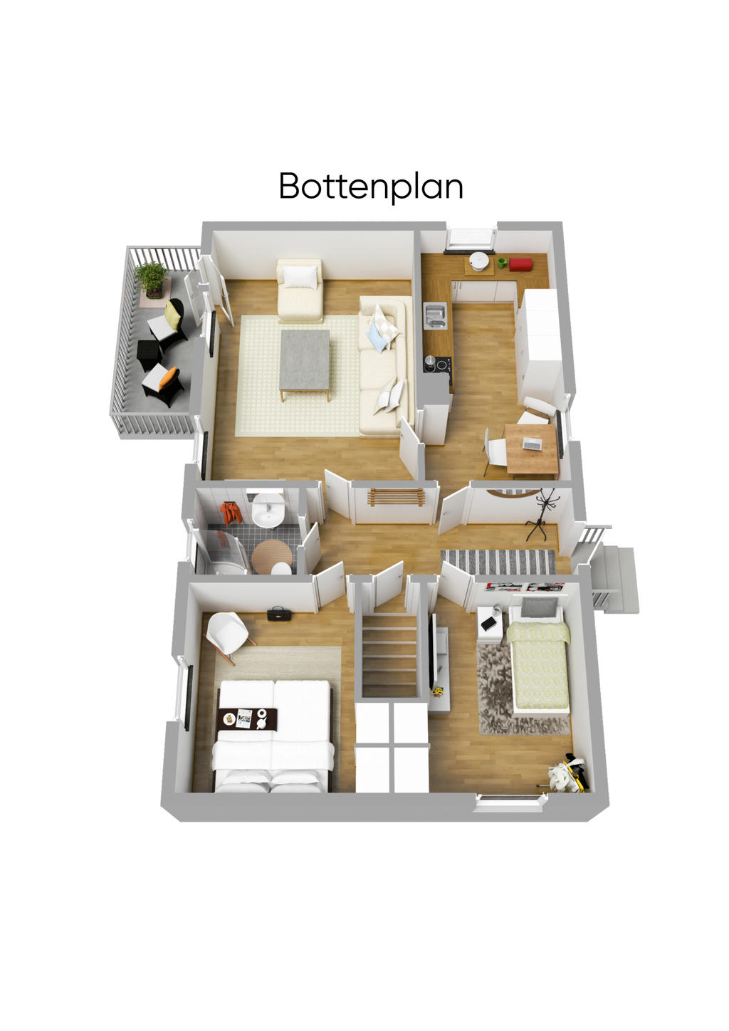 Planlösning entréplan 3D