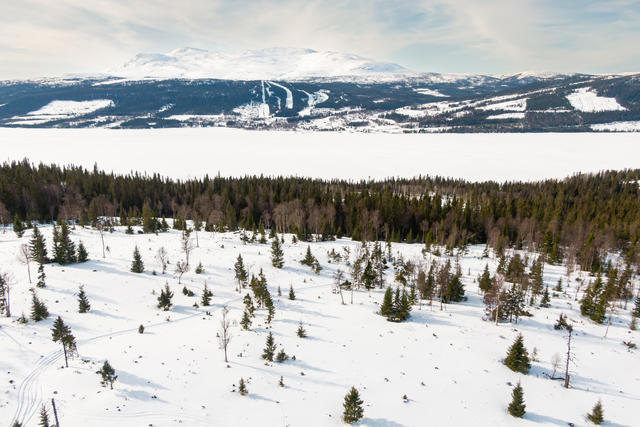 På en höjd med utsikt över Kallsjön och Åreskutan finner du denna fastighet.